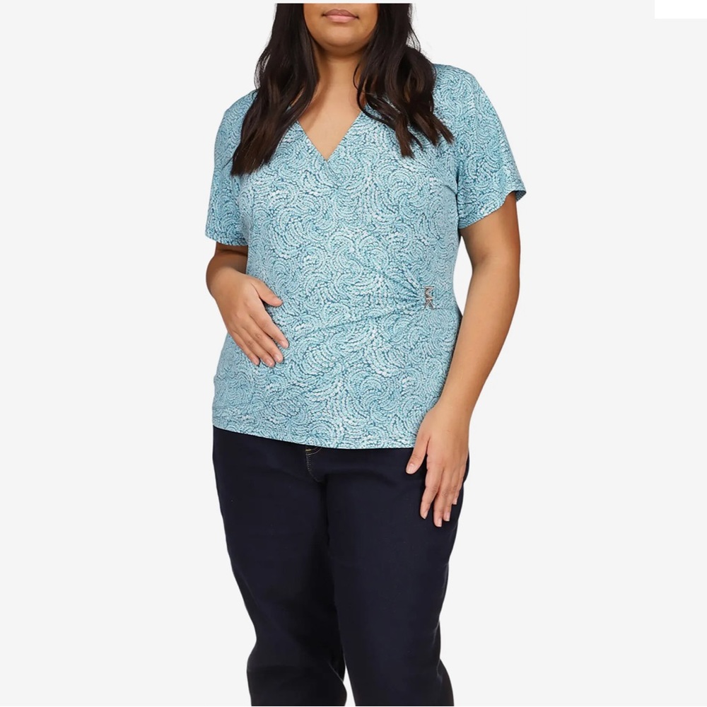 MICHAEL Michael Kors Plus Size Hardware Faux Wrap Top